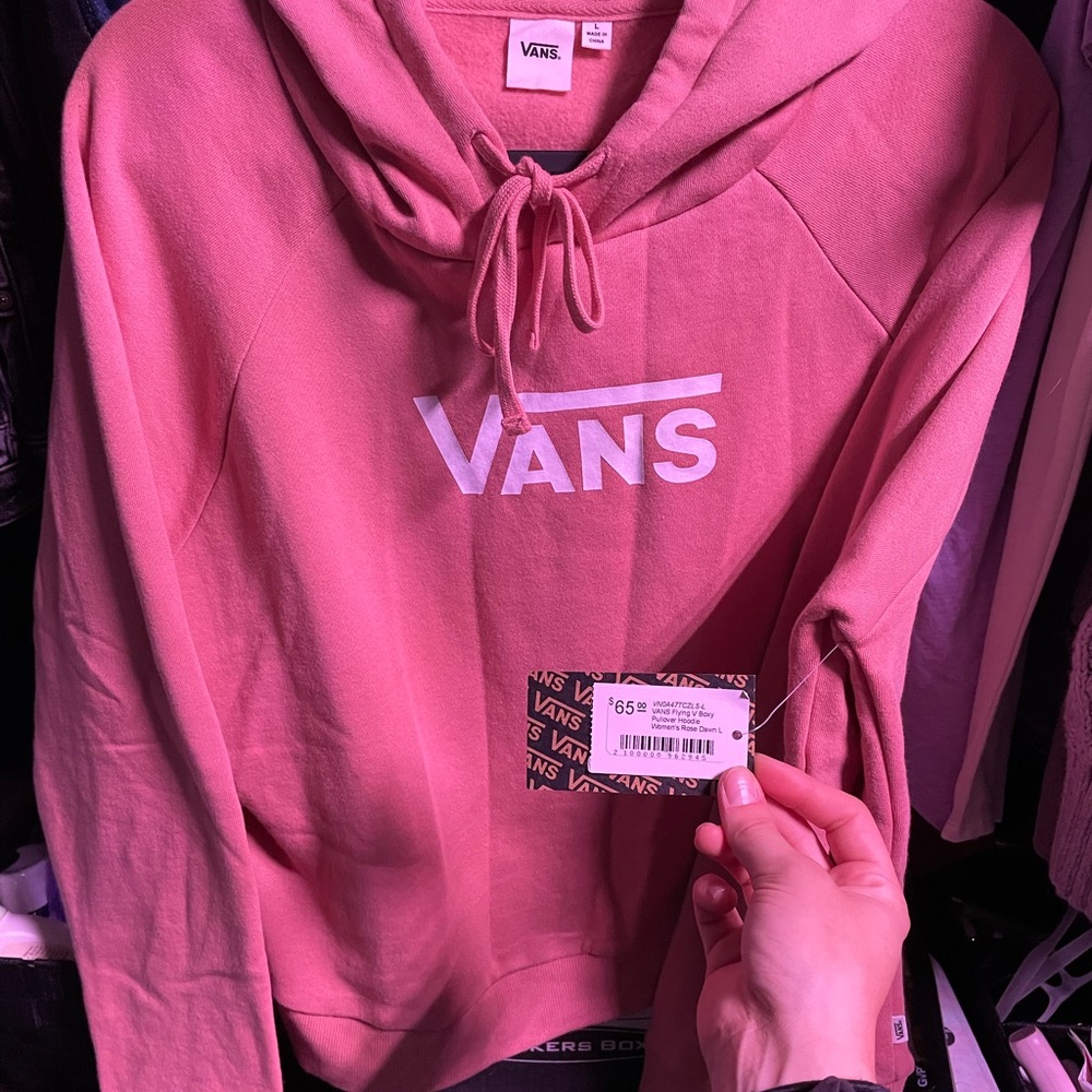 Coral coloured vans hoodie